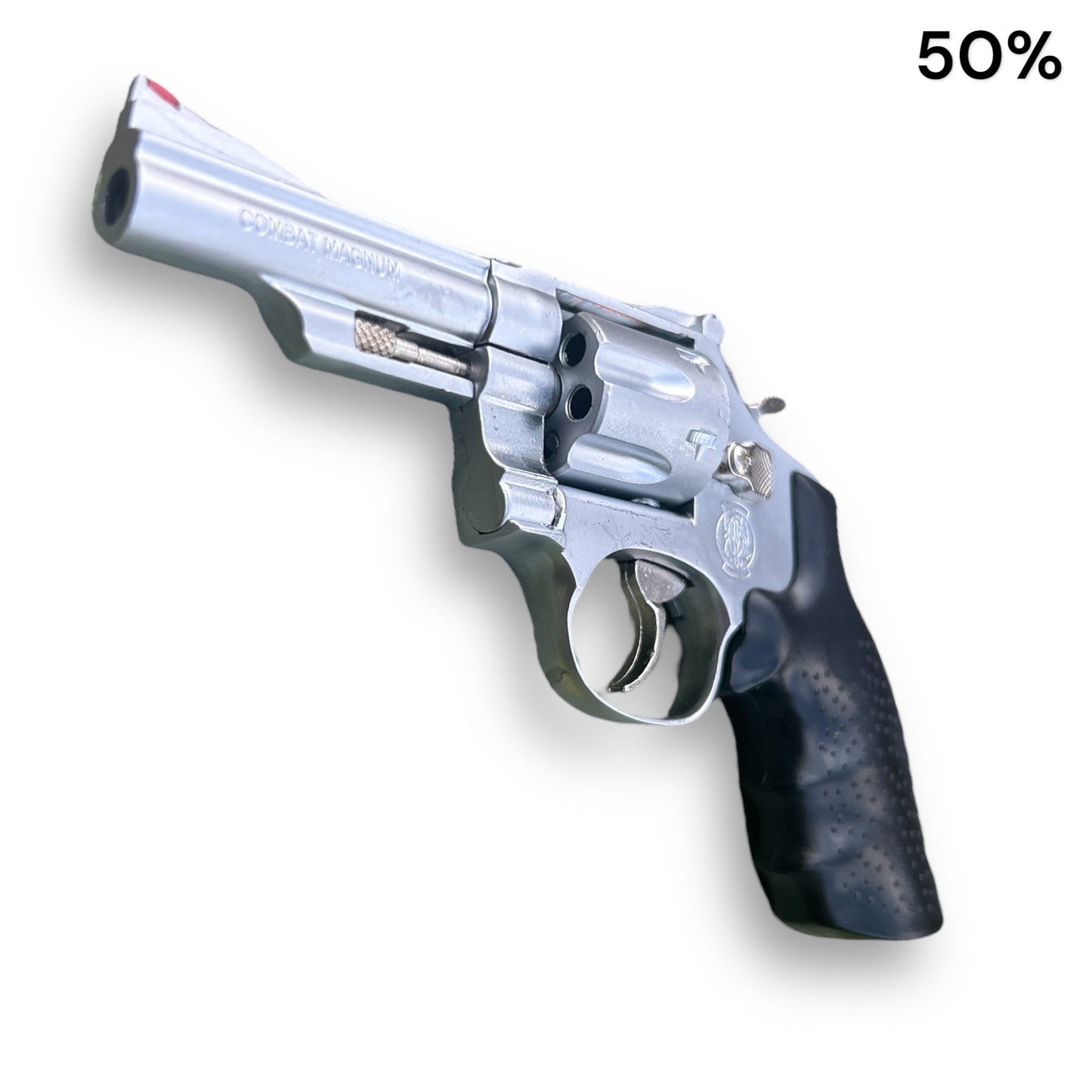 Miniature Revolver Scale Model Metal Pistol Gun with Moving Parts and Dummy Bullets