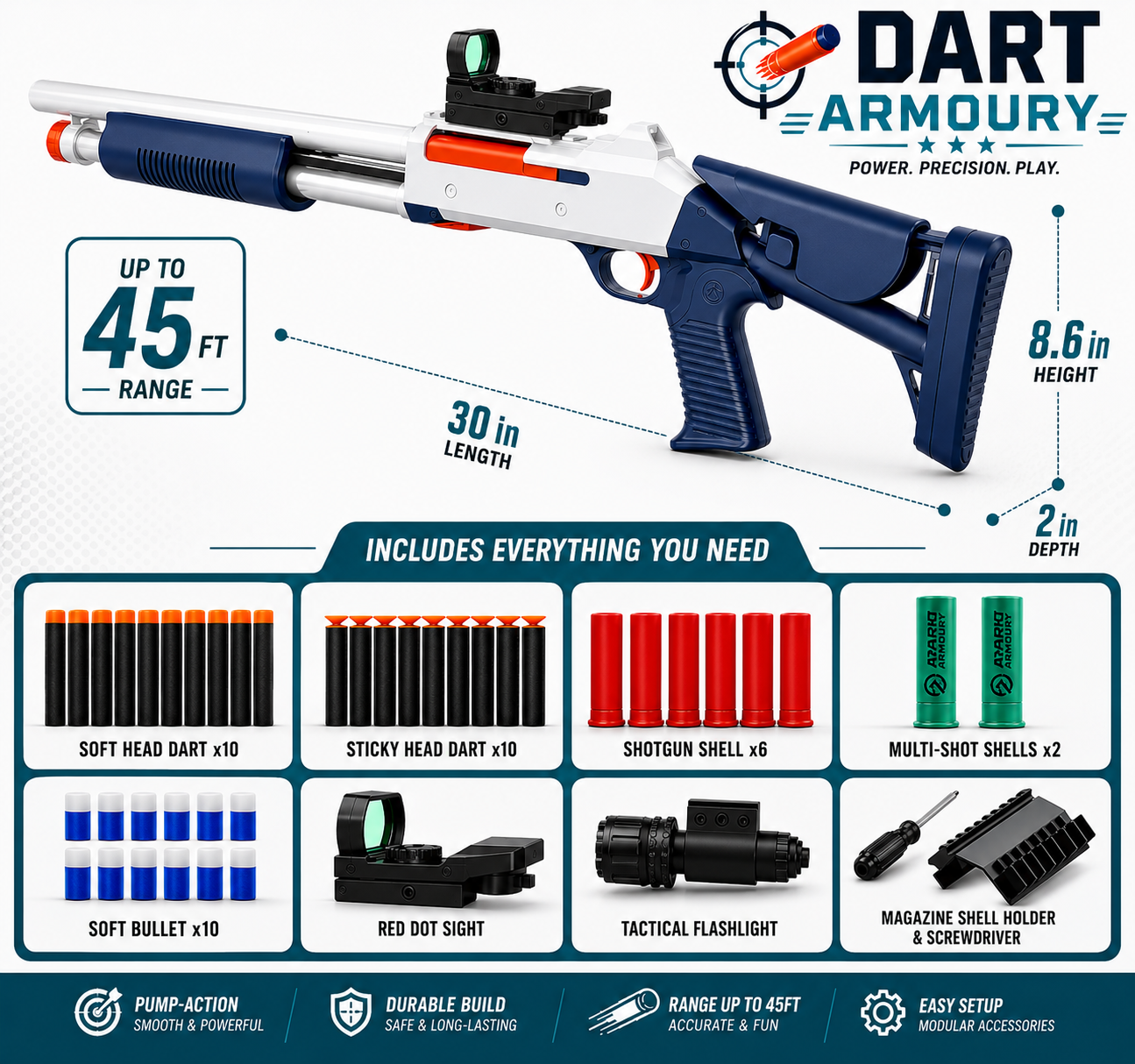 M1014 Lite Pump Action Shell Ejecting Soft Dart Shotgun