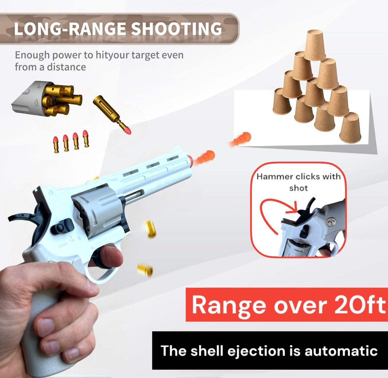 Revolver Semiauto Pistol Soft Dart Blaster Cosplay / Prop Toy Gun