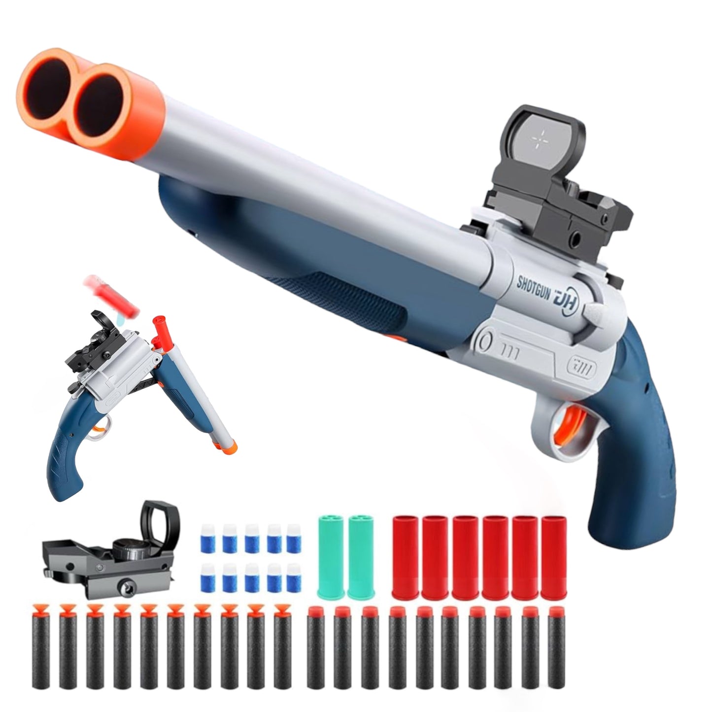 Sawn-Off Double Barrel Shotgun - Shell Ejecting Dart Blaster Cosplay Gun
