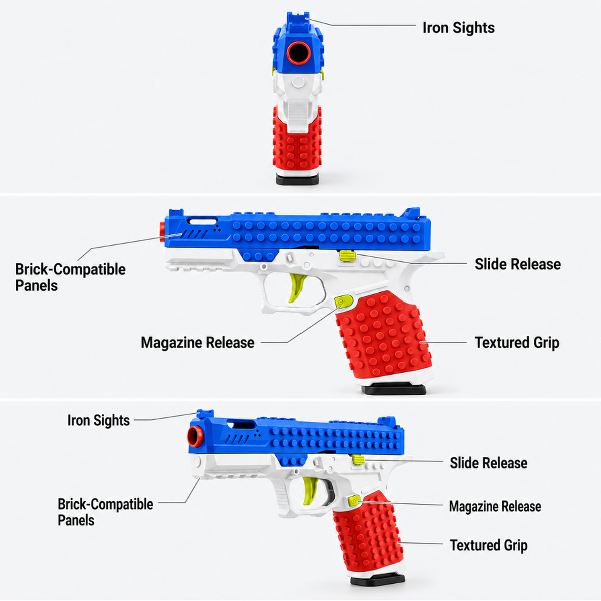 Block-17 "Patriot" Edition Shell Ejecting Toy Pistol | Dart Blaster & Training Prop