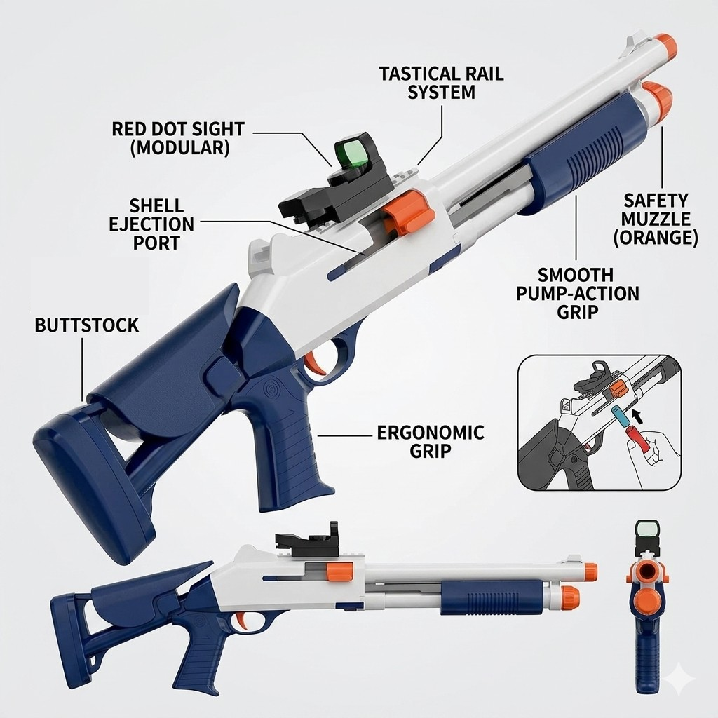 M1014 Lite Pump Action Shell Ejecting Soft Dart Shotgun