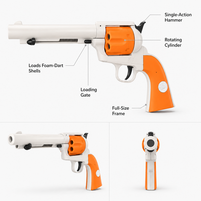 Colt SAA Revolver Shell Ejecting Foam Dart Pistol | Cosplay Prop & Toy Gun