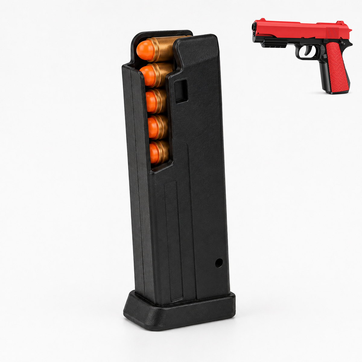 Spare magazine loaded with toy shells and darts for the 1911 toy pistol