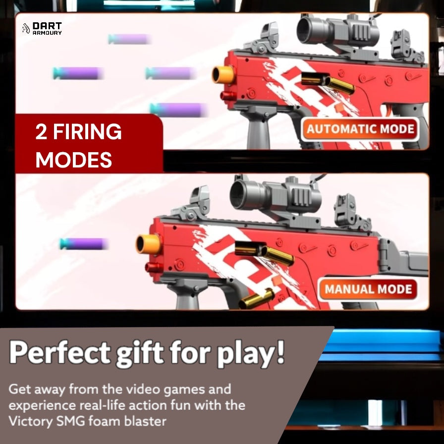 Vector SMG Shell Ejecting Toy Gun Electric Automatic Foam Dart Blaster ...