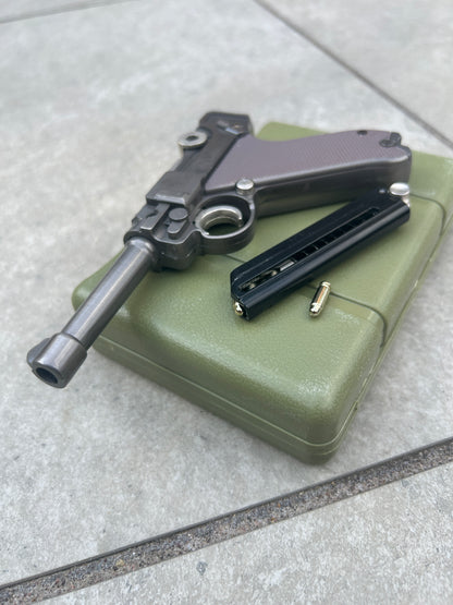 Luger P08 Miniature Scale Model Metal Pistol with Dummy Bullets