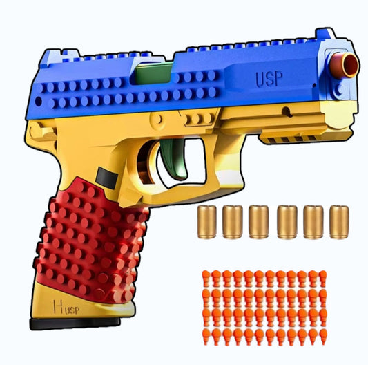 Brick 45 Shell Ejecting Toy Pistol | Dart Blaster & Training Gun