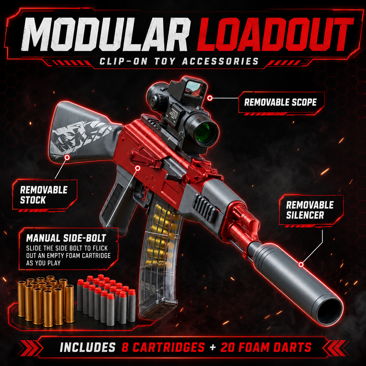 AK47 Shell Ejecting Toy Gun Foam Dart Blaster