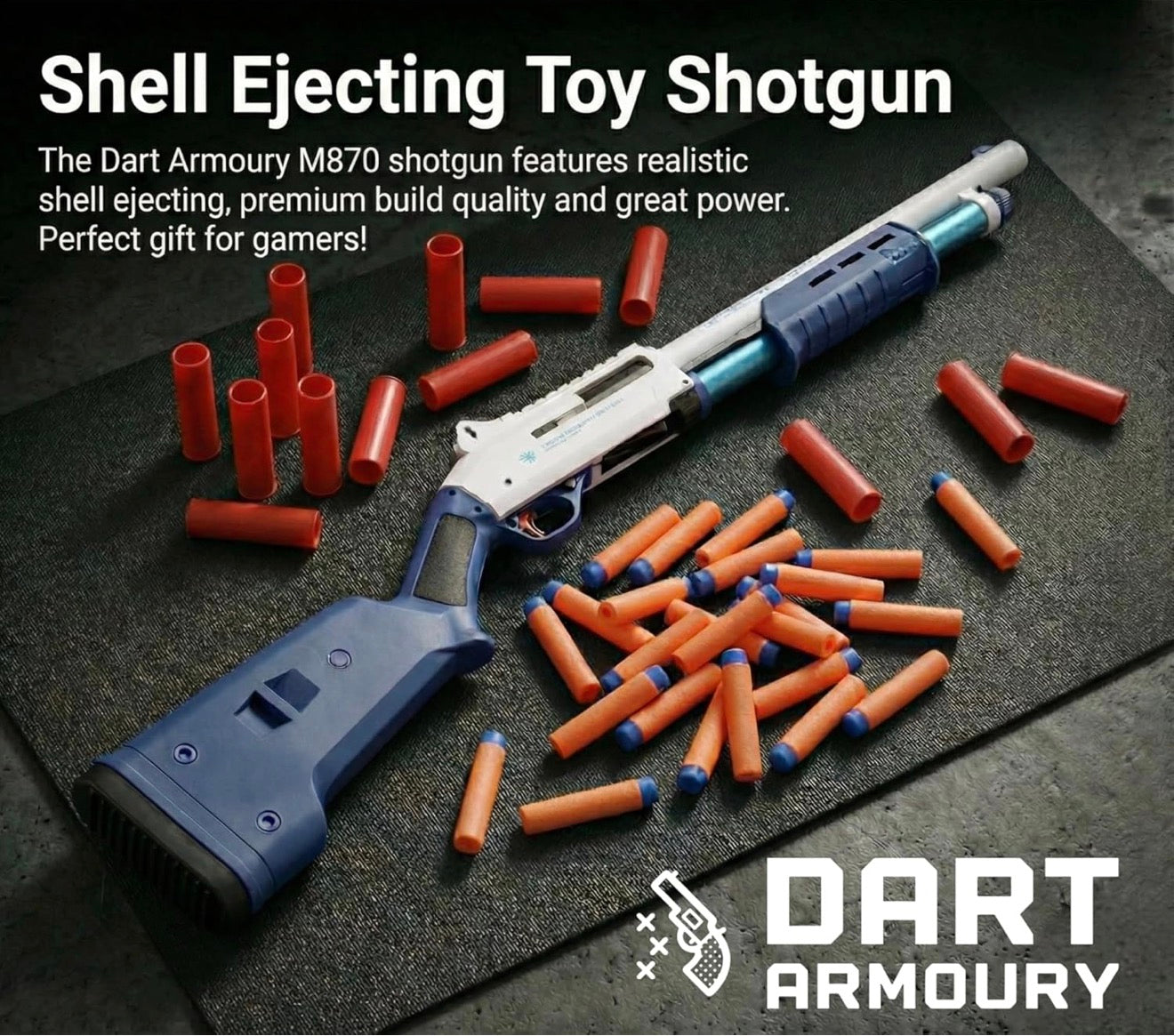 M870 Tactical Shotgun Shell Ejecting Dart Blaster Prop Cosplay Toy Gun