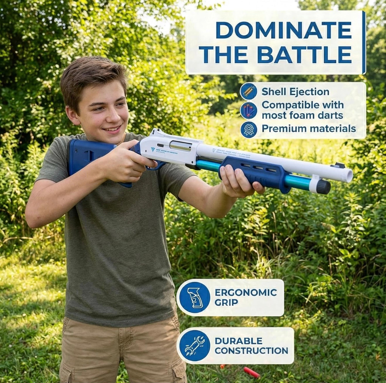 M870 Tactical Shotgun Shell Ejecting Dart Blaster Prop Cosplay Toy Gun