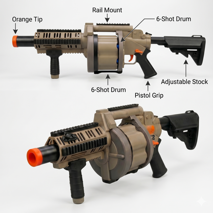 MGL 32 Multi-Shot Grenade Launcher Soft Dart Gun