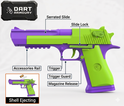 Desert Eagle Semiautomatic Blowback Dart Blaster - Toy Gun