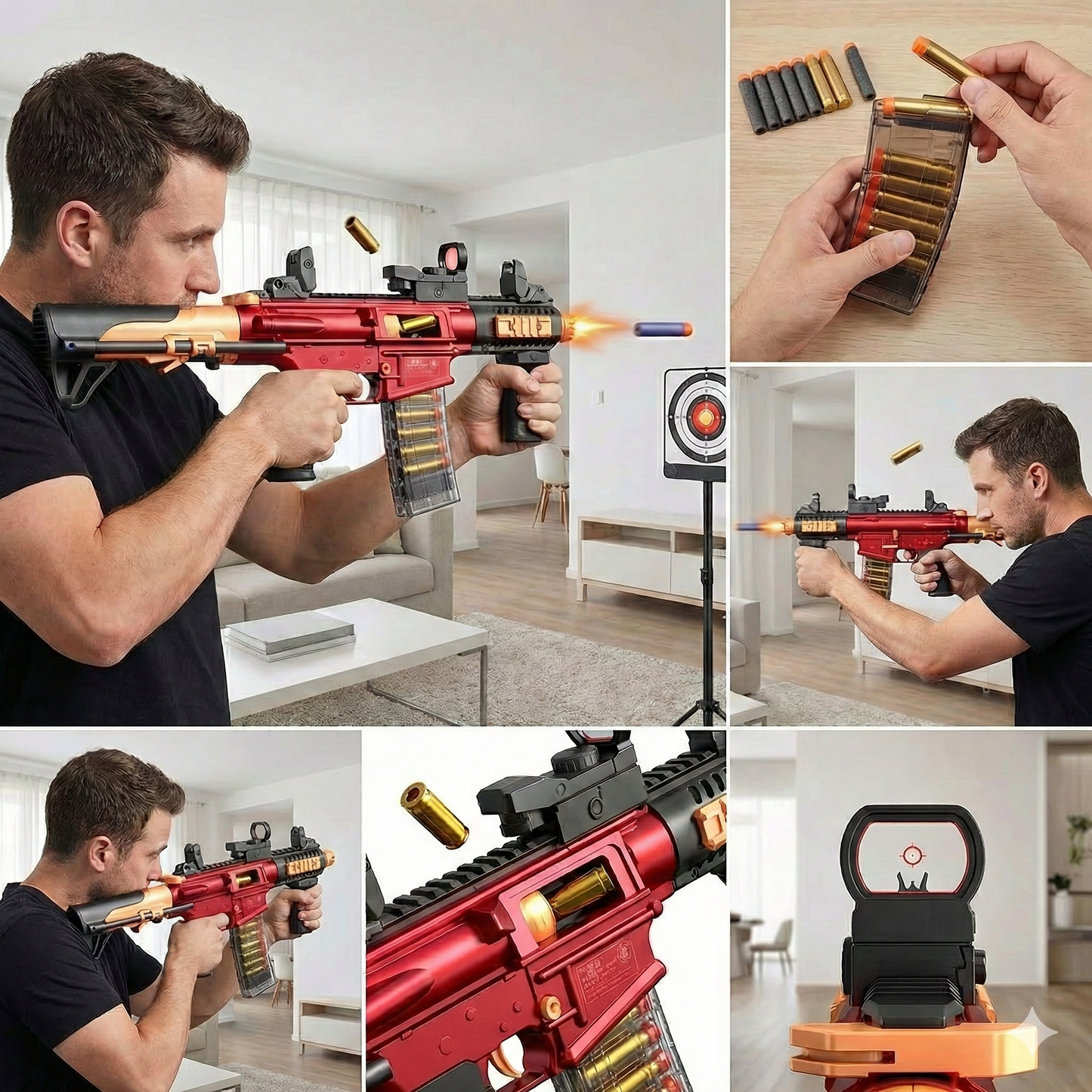 M4-CQB Compact Assault Rifle Shell Ejecting Foam Dart Toy Gun