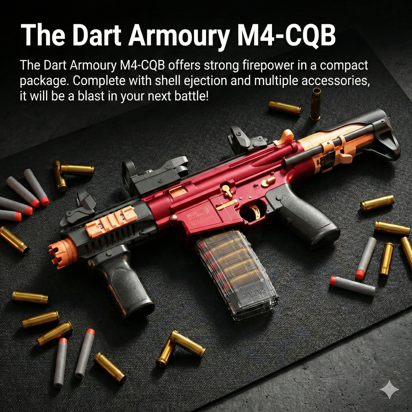 M4-CQB Compact Assault Rifle Shell Ejecting Foam Dart Toy Gun