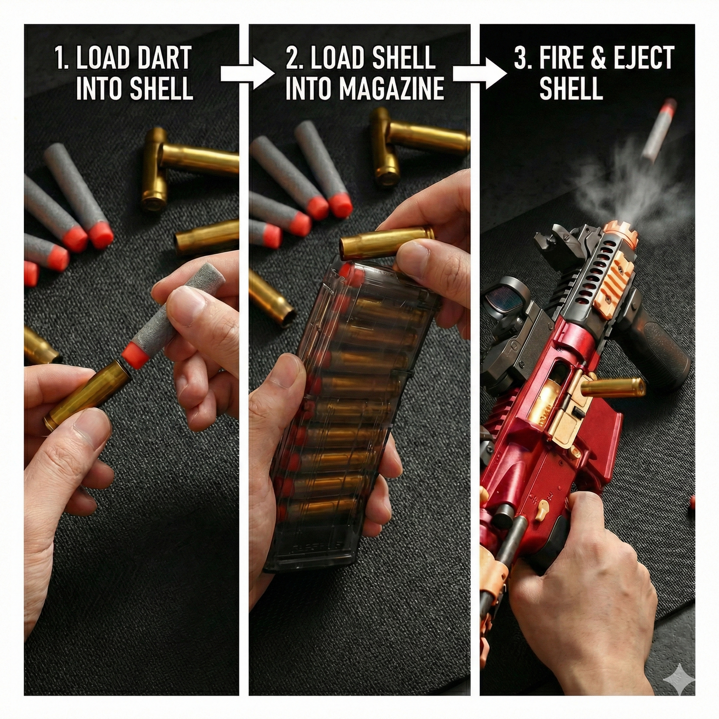 M4-CQB Compact Assault Rifle Shell Ejecting Foam Dart Toy Gun