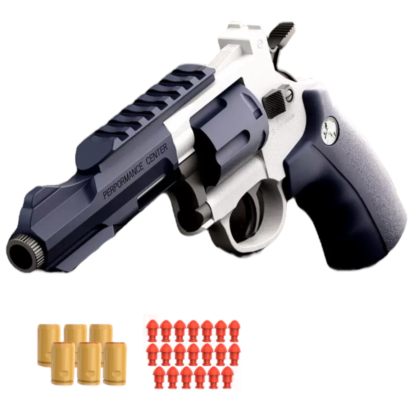 Tactical Revolver Semiauto Pistol Shell Ejecting Soft Dart Blaster | Cosplay Prop Toy Gun