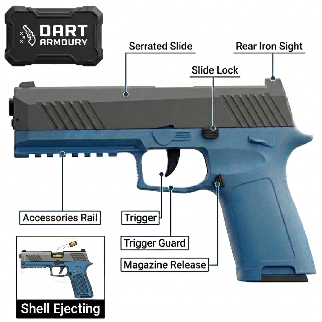 P2 Pistol Semiautomatic Shell Ejecting Toy Pistol