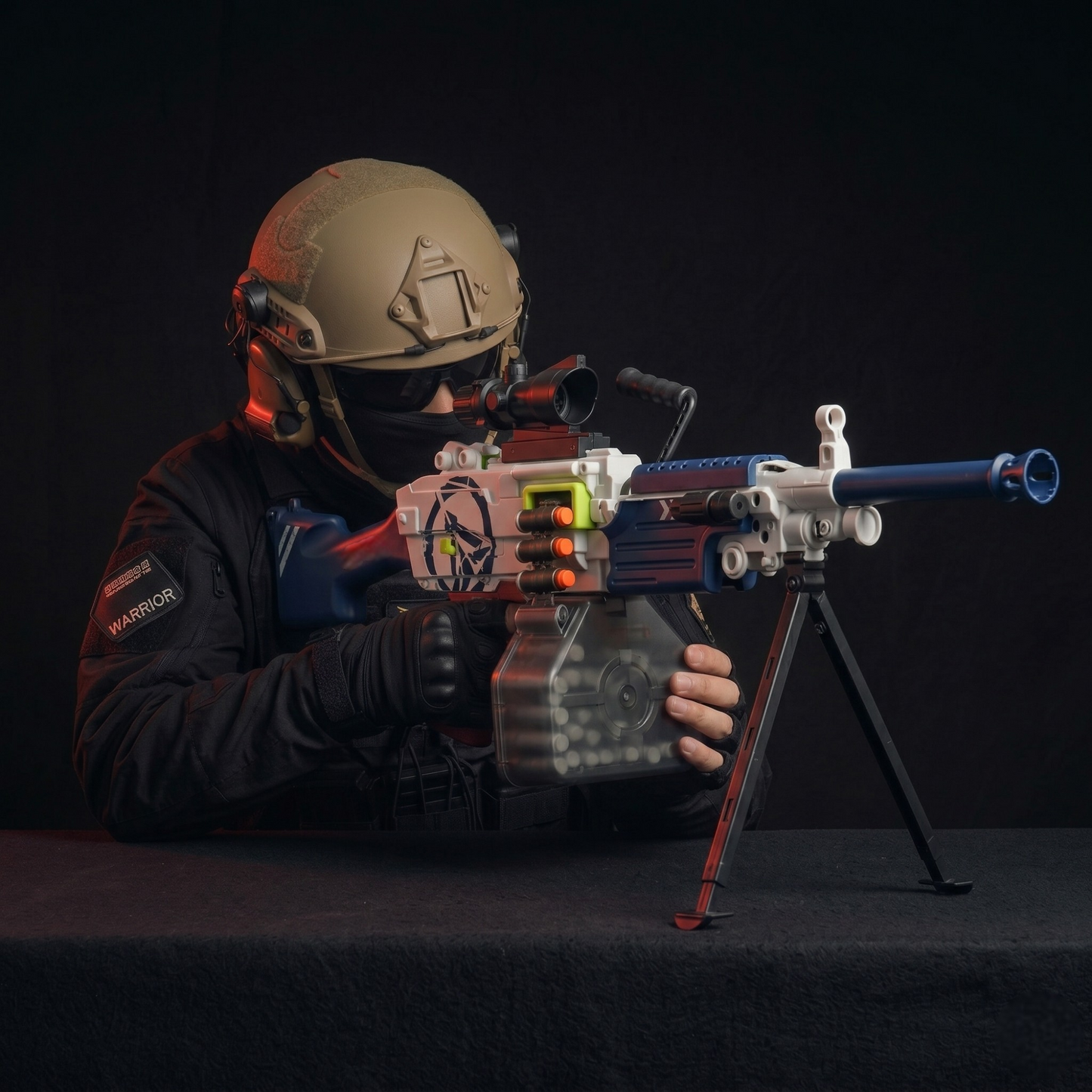 M249 SAW Belt-Fed Machine Gun - Dart Blaster