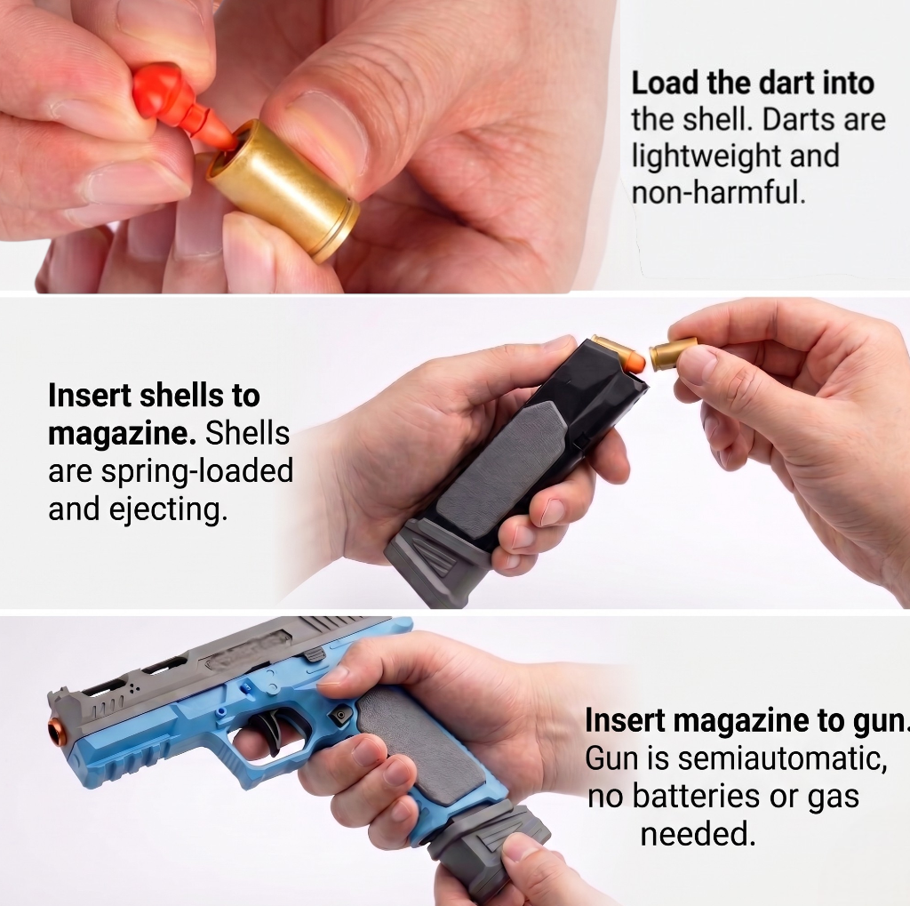 Raven Tactical Pistol Shell Ejecting Blowback Toy Gun & Cosplay Prop