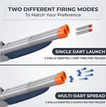 Sawn-Off Double Barrel Shotgun - Shell Ejecting Dart Blaster Cosplay Gun