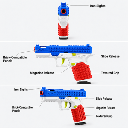Block-17 "Patriot" Edition Shell Ejecting Toy Pistol | Dart Blaster & Training Prop
