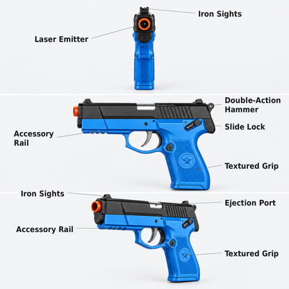 LaserPro Shell Ejecting Trainer Pistol | Training Toy Gun & Cosplay Prop
