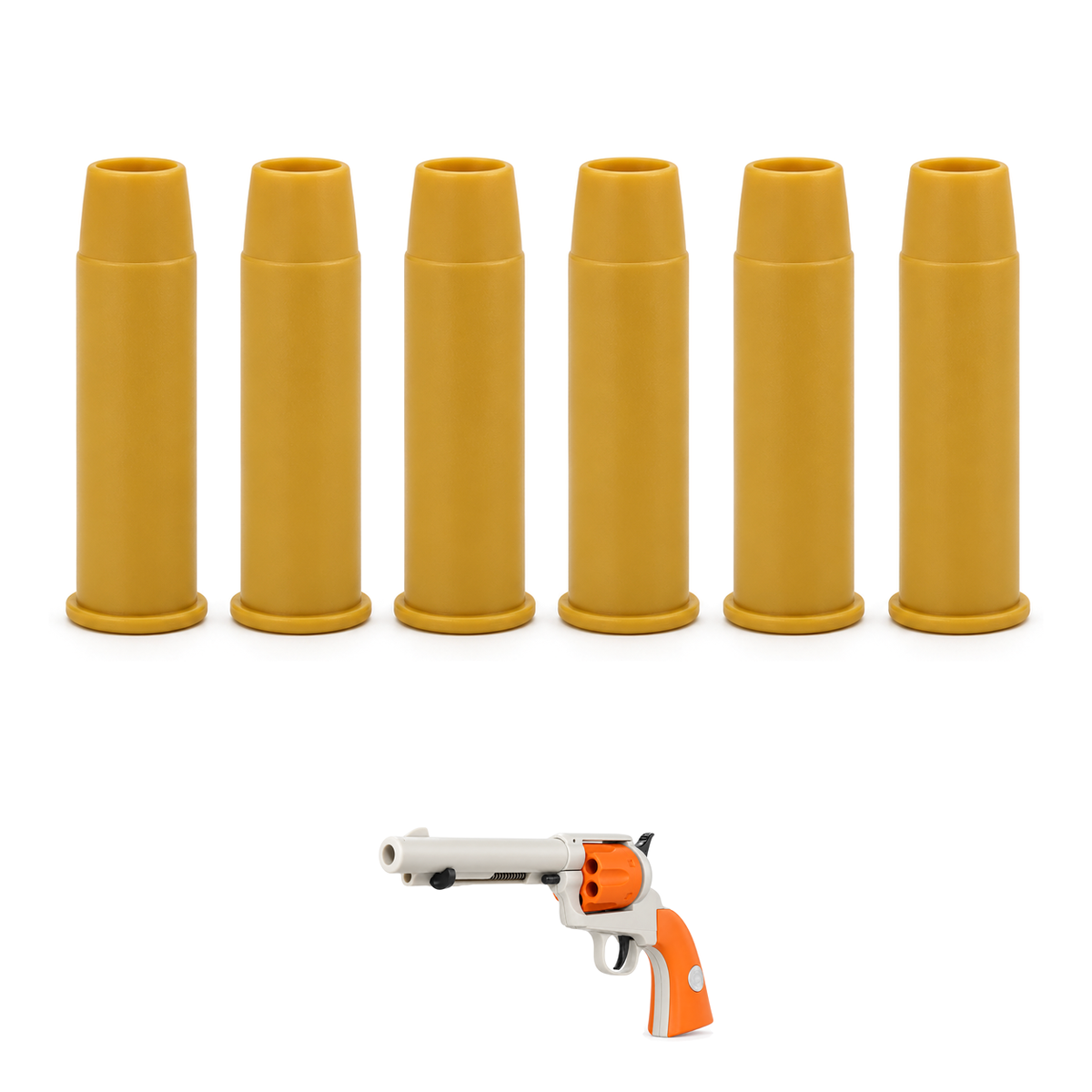 Six plastic toy shells for the Colt SAA toy revolver