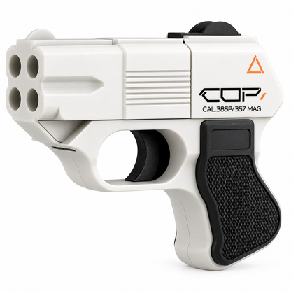COP 357 four barrel derringer toy pistol in white and black