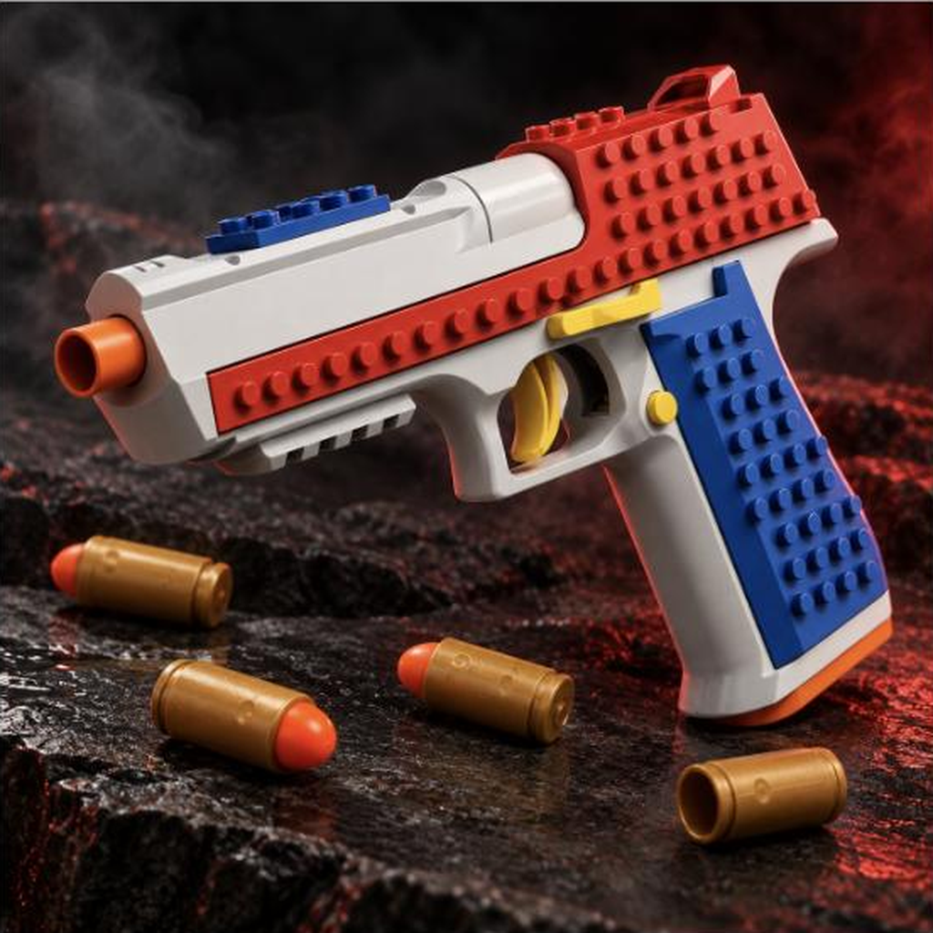 Brick Eagle Shell Ejecting Dart Blaster - Building Block Toy Pistol