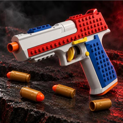 Brick Eagle Shell Ejecting Dart Blaster - Building Block Toy Pistol