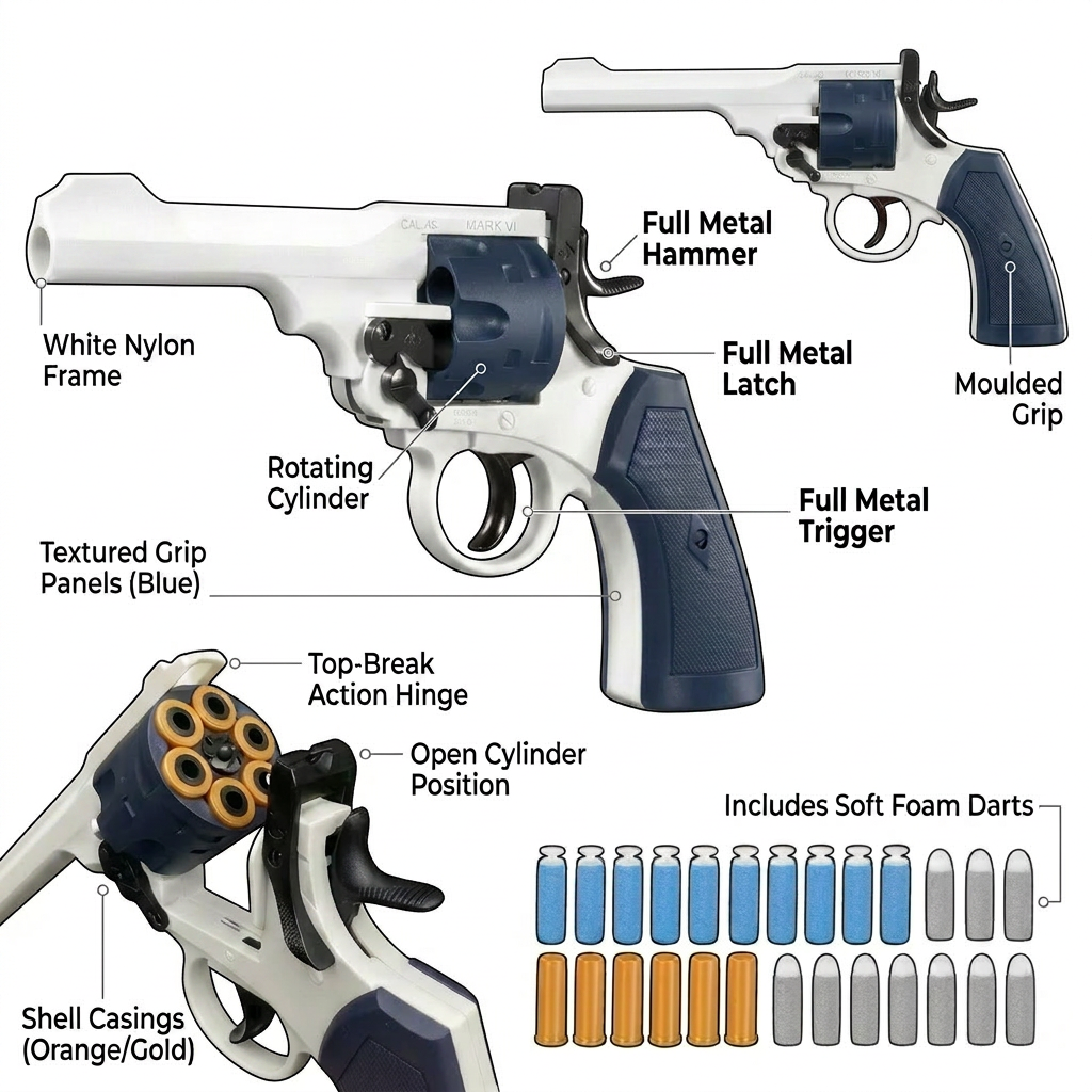 Webley Revolver Pistol - Soft Dart Cosplay/Prop Toy Gun – Dart Armoury