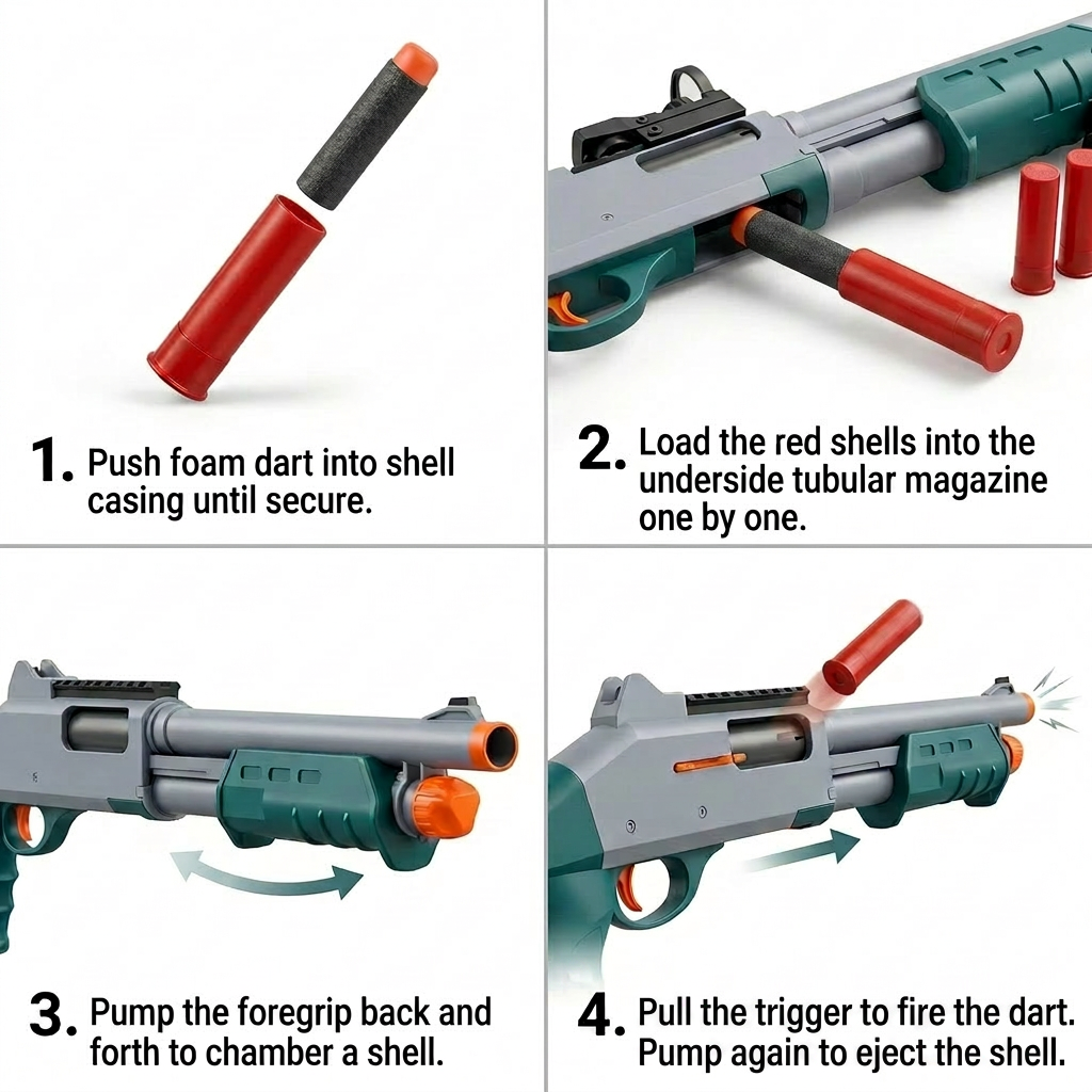M870 Lite Tactical Shotgun Shell Ejecting Foam Dart Gun – Dart Armoury