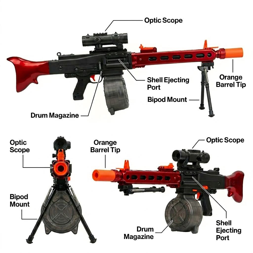 MG3 Machine Gun Shell Ejection Soft Dart Gun