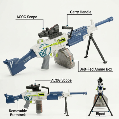 M249 SAW Belt-Fed Machine Gun - Dart Blaster