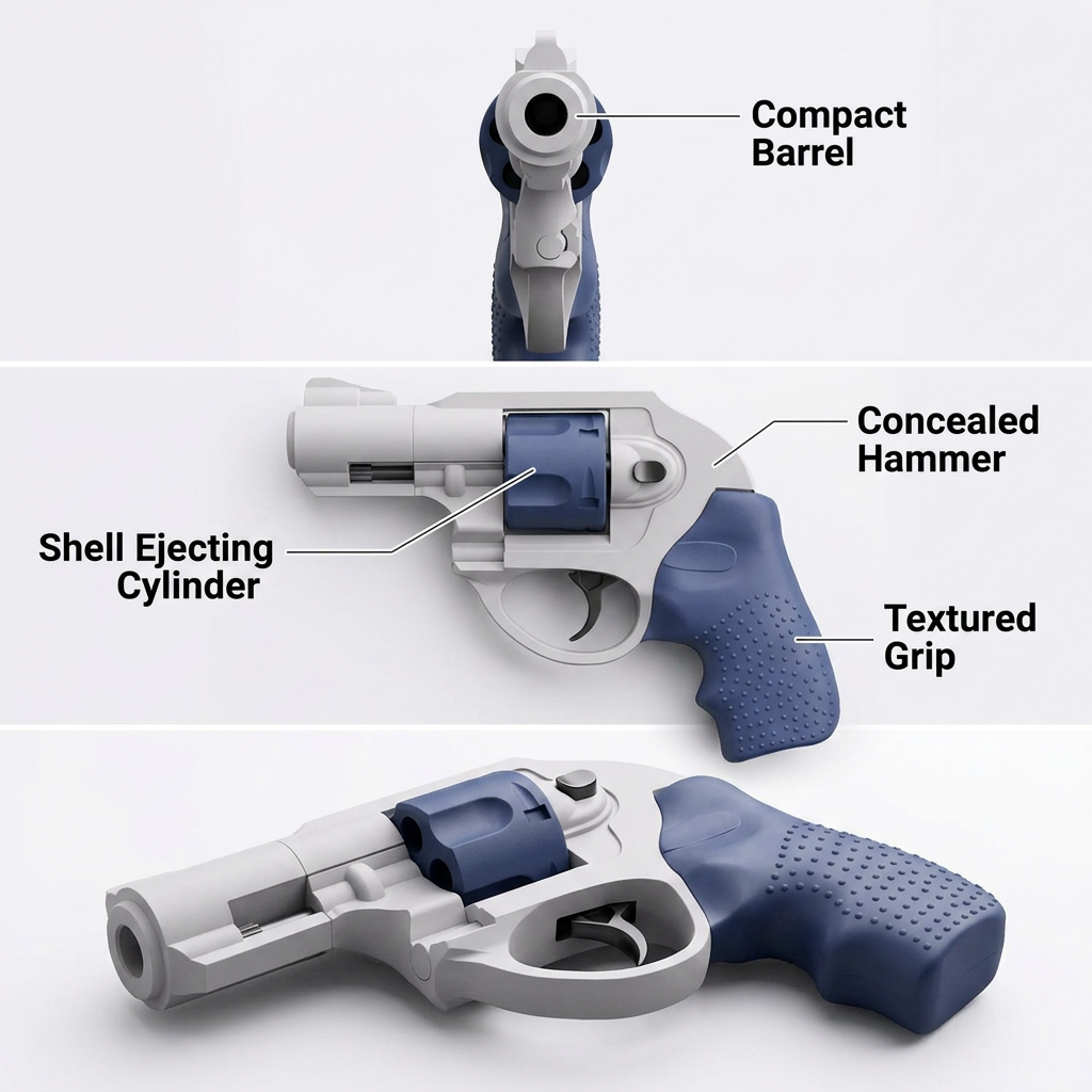 .38 Special Compact Revolver with Shell Ejection & Semiautomatic Firing