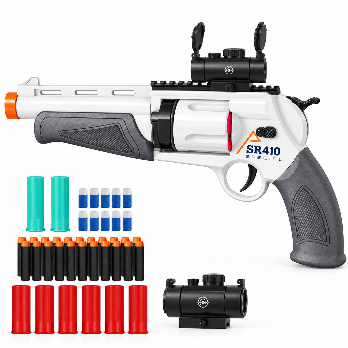 The Ghoul's Revolver shotgun pistol dart blaster with sight, foam darts and shells