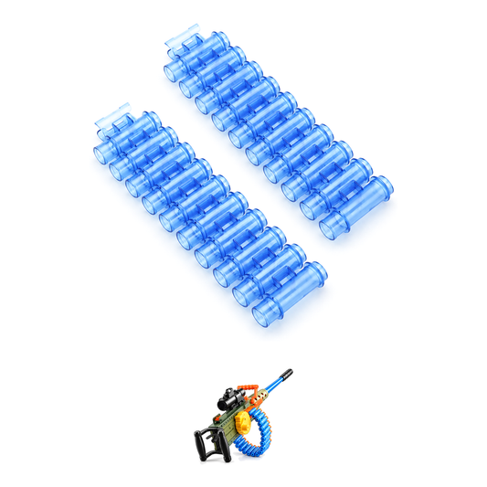 Clear blue ammo belt loops for the M2 Browning toy dart blaster