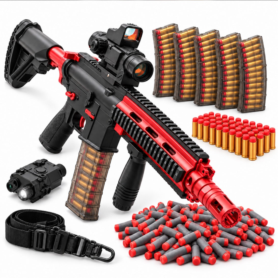 M416 Fully Loaded bundle: M416 shell-ejecting foam dart rifle, 5 magazines, P-15 laser & light, sling, 200 darts