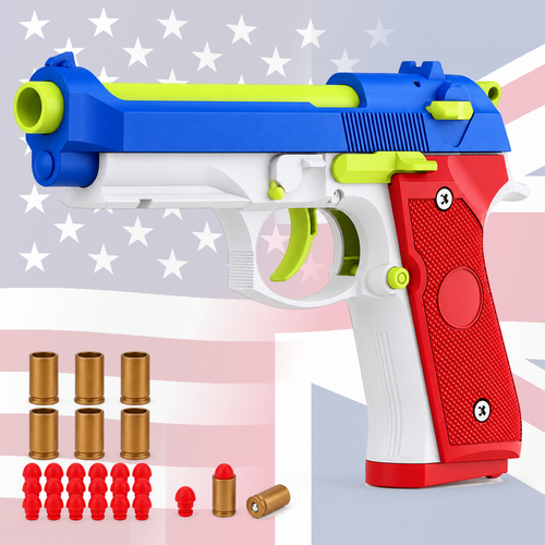 M9 Patriot Edition Shell Ejecting Toy Pistol | Dart Blaster & Cosplay Prop