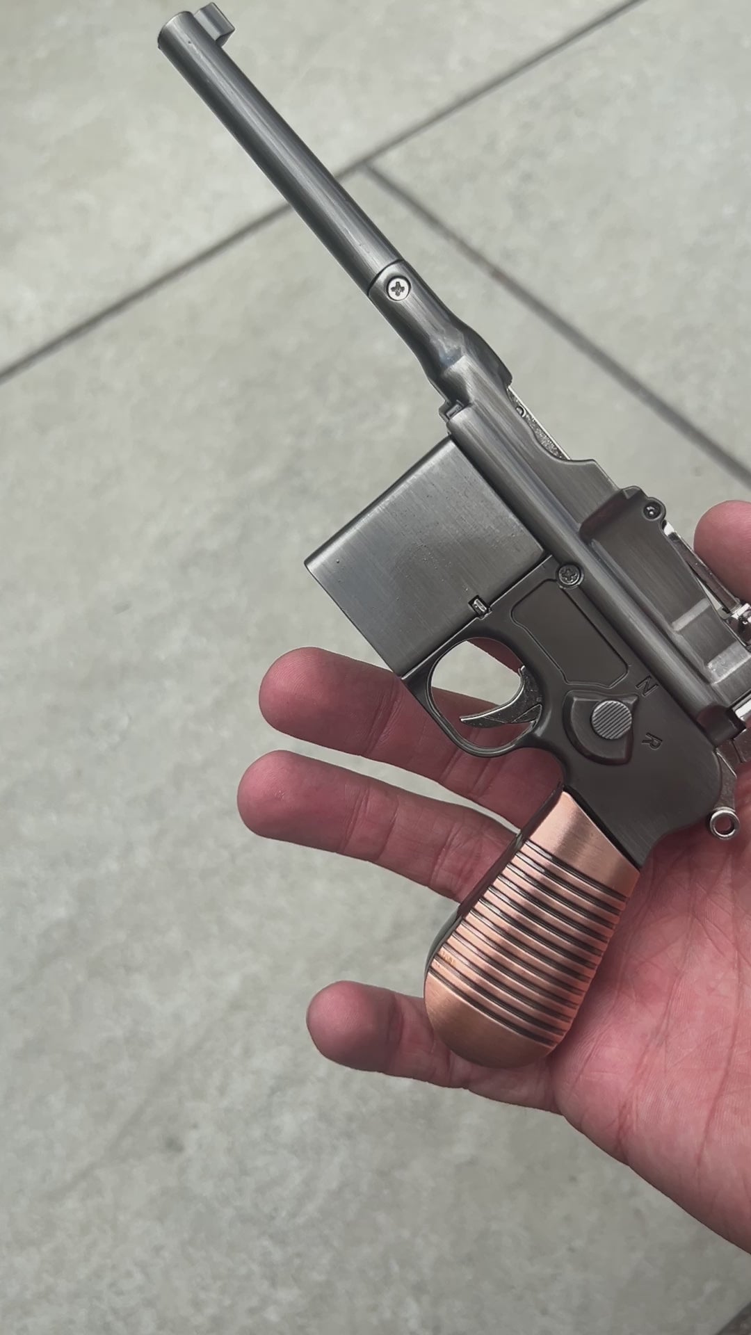 C96 Mauser Miniature Scale Model Metal Pistol with Moving Parts