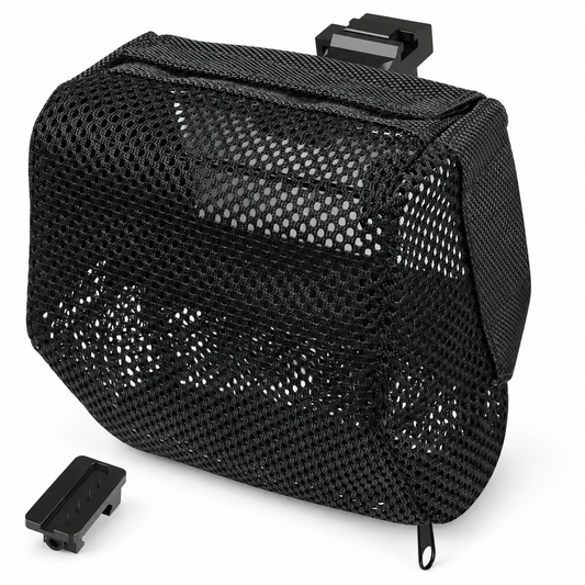 Black mesh rail mounted shell catcher bag with rail adapter