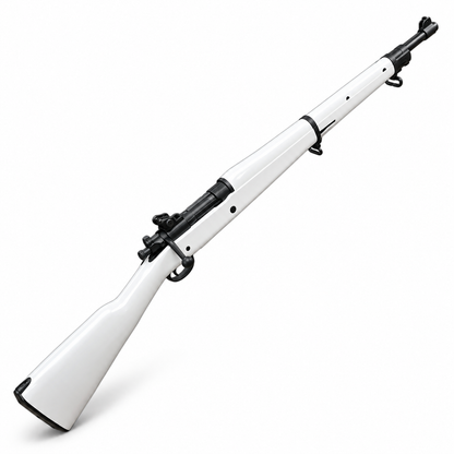 Springfield 1903 bolt action shell ejecting toy dart blaster rifle in white and black