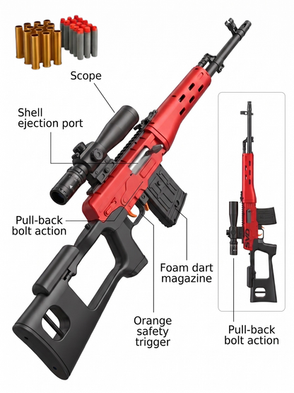 SVD Sniper Shell Ejecting Soft Dart Gun